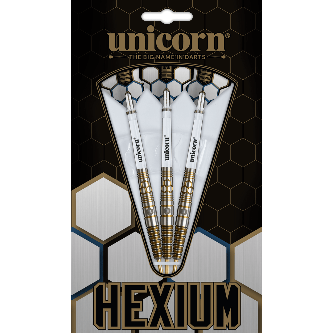 Unicorn Hexium 3 Gold & Black Steeldarts Verpackung