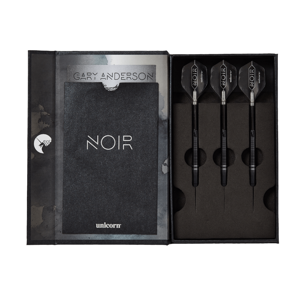 Unicorn World Champion Gary Anderson Phase 6 Noir Softdarts Packung offen