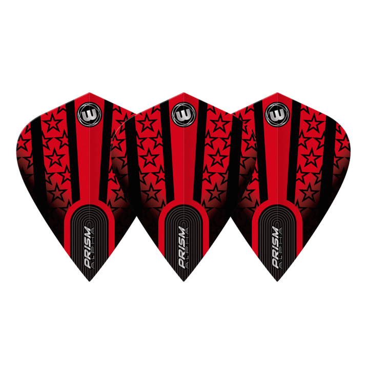 Winmau Alpha Kite Red Black Stars Flights Set