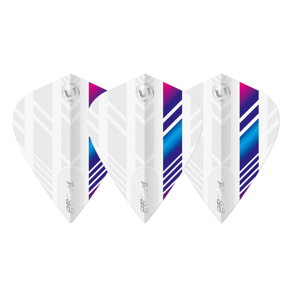 Winmau Alpha Kite White Blue Purple Flights Set
