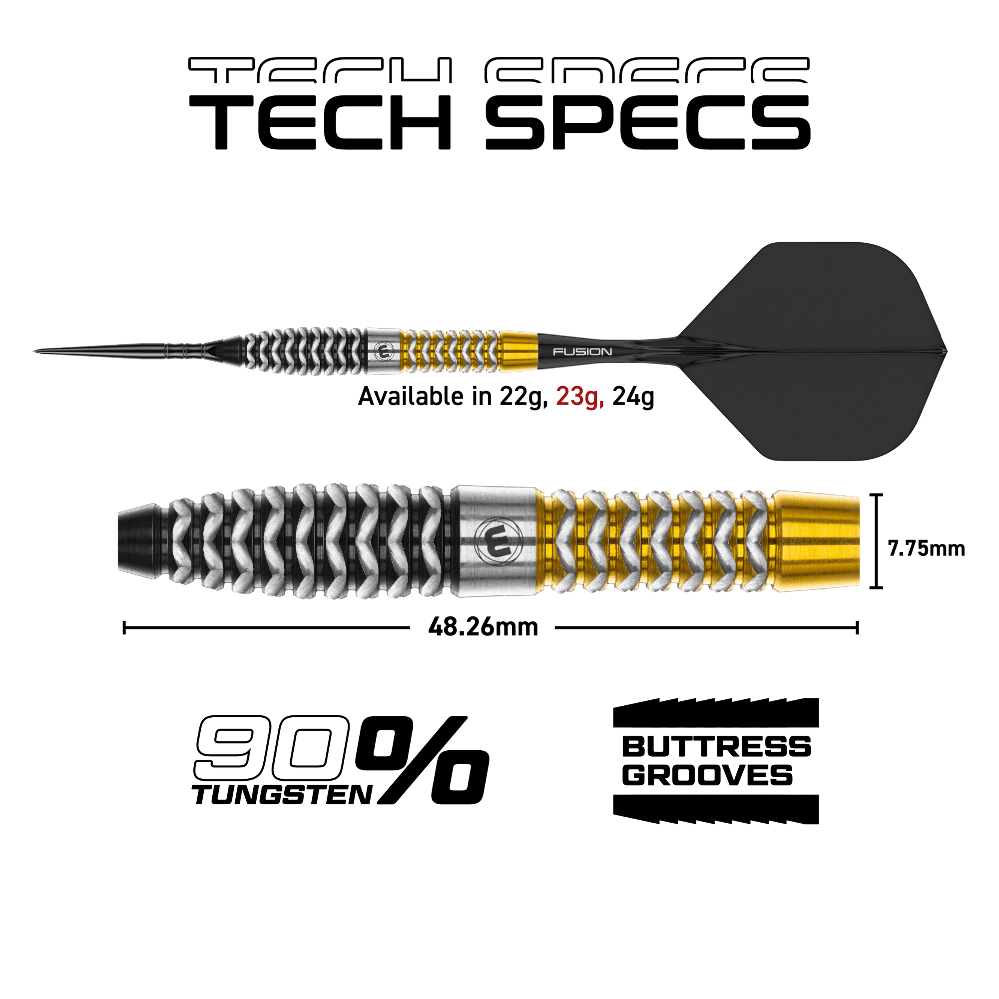 Winmau Exion Torpedo Switch Point Steeldarts Maße 23g