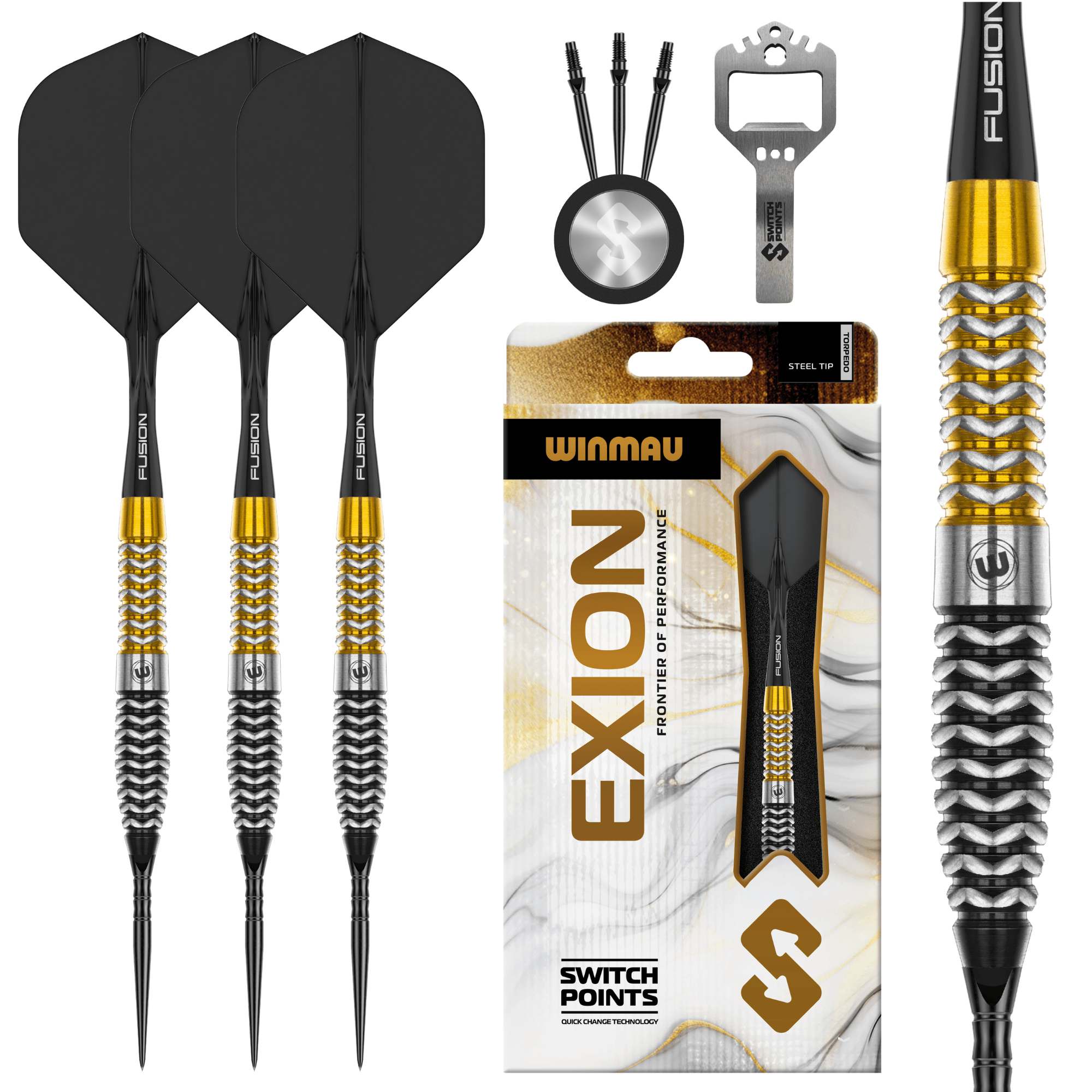 Winmau Exion Torpedo Switch Point Steeldarts Verpackung