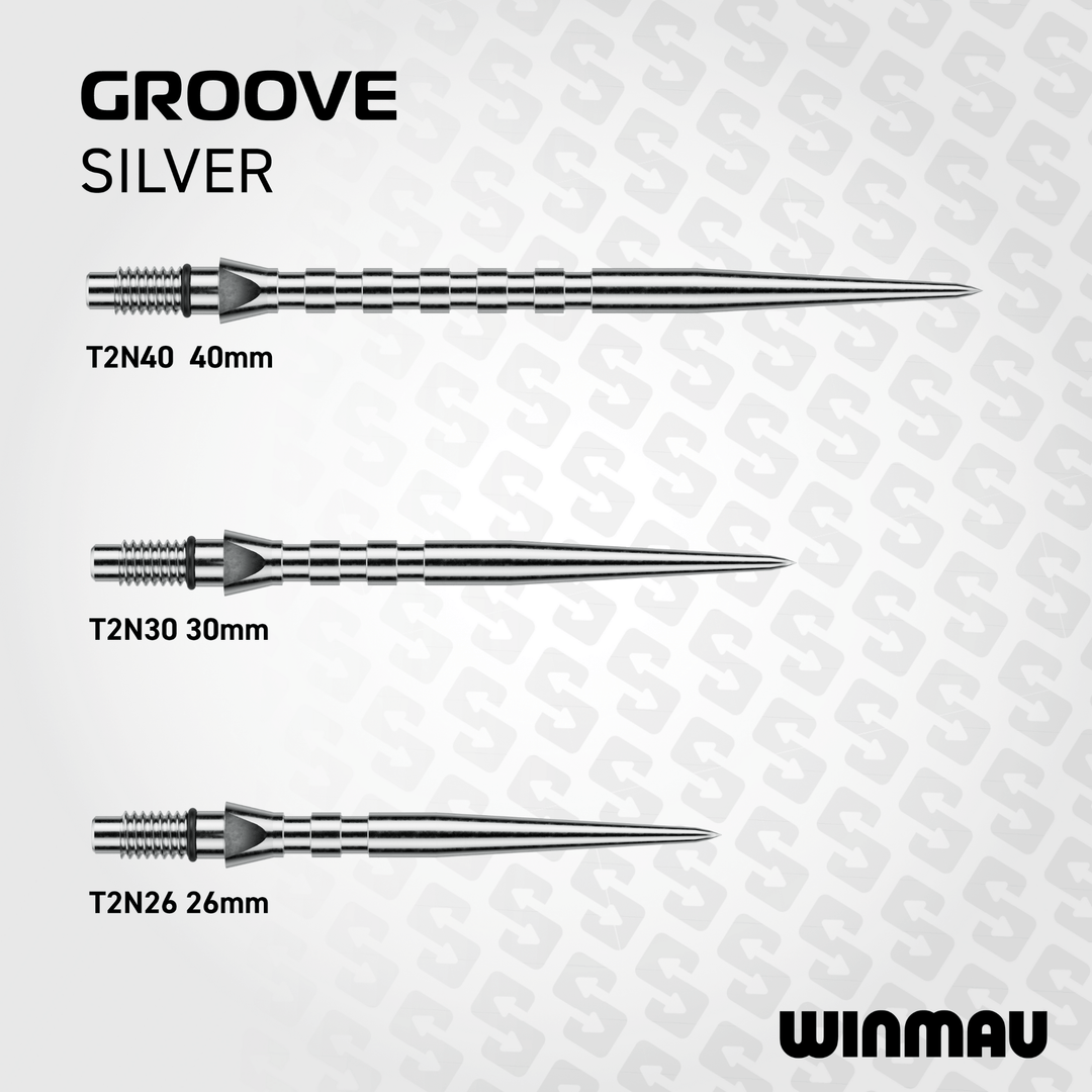 Winmau Switch Point Groove Silver Effect Tip Dimensions