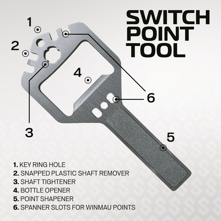 Winmau Switch Point Groove Silver Effect Tip Switch Point Tool