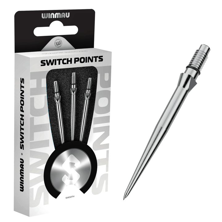 Winmau Switch Point Smooth Silver Effect Spitzen Verpackung