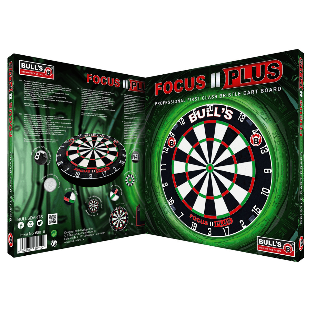 Bulls Focus 2 Plus Dartboard Packung