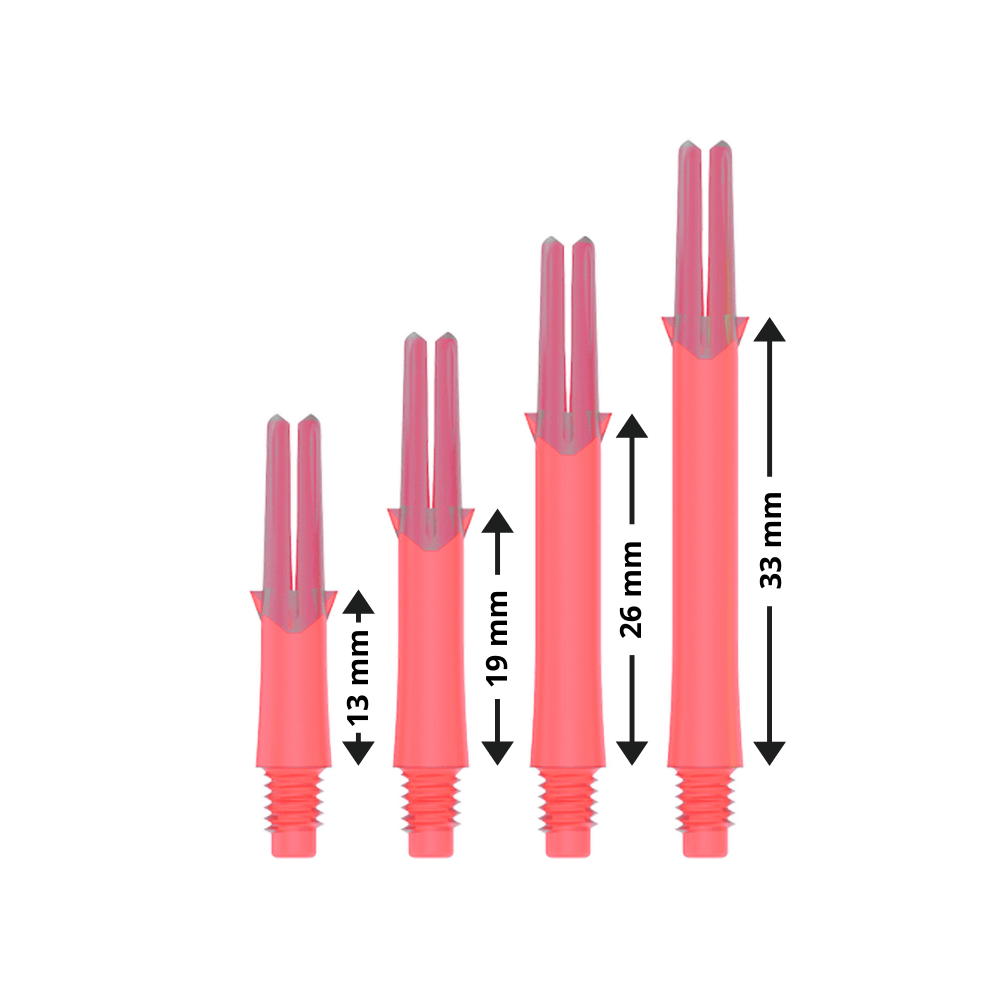 L-Style Locked Straight L-Shafts Transparent/Rot Maße