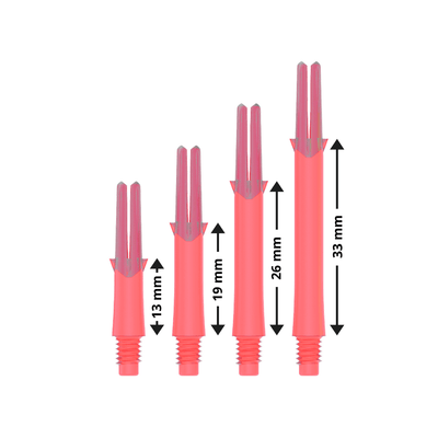 L-Style Locked Straight L-Shafts Transparent/Rot Maße