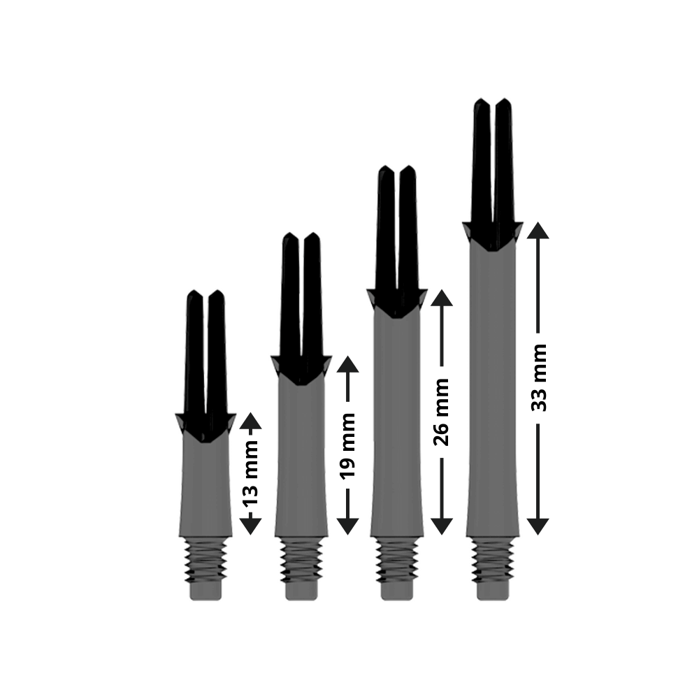 L-Style Locked Straight L-Shafts Transparent/Schwarz Maße