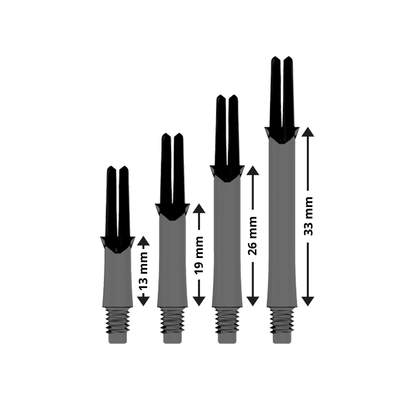 L-Style Locked Straight L-Shafts Transparent/Schwarz Maße