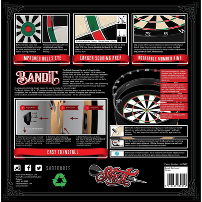 Shot Bandit Dartboard Verpackung hinten