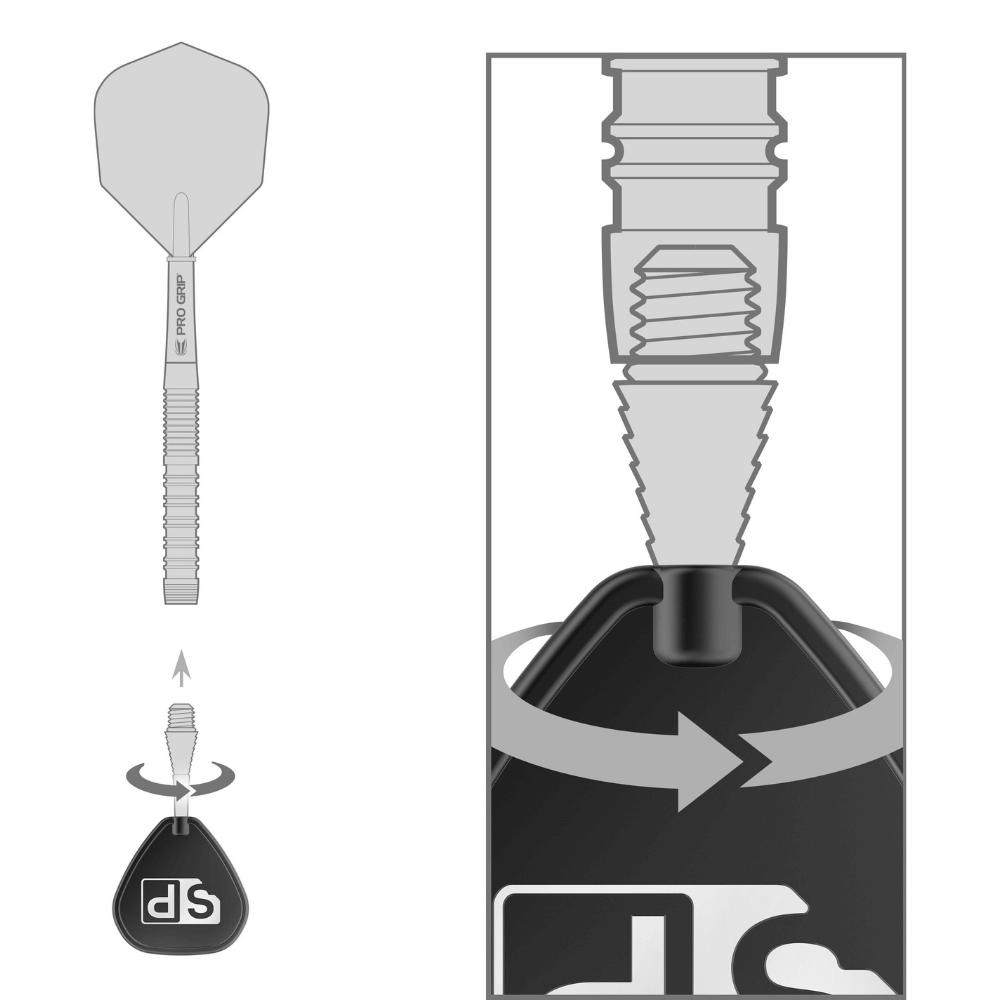 Target Titanium Grooved SP Conversion Steeldart Spitzen Detail - Schwarz 